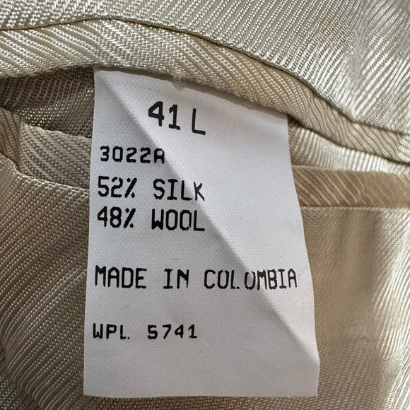 Oscar de la Renta Mens Tailored Silk‎ Wool Plaid Blazer Jacket 41 L Preppy VTG - Picture 4 of 10